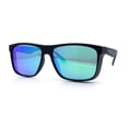 thumbnail image 4 of Mens Polarized Color Mirror Windbreaker Horn Rim Plastic Sunglasses Black - Teal Mirror, 4 of 8