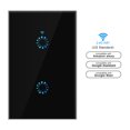 thumbnail image 2 of Interruptor inteligente Interruptor inteligente Wi-Fi Interruptor de luz Control de voz, control rem Tomshoo Negro/2 Gang, 2 of 7