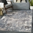 thumbnail image 3 of Mark&Day Area Rugs, 7ft Round Loire Modern Teal Area Rug, Blue Cream Grey Carpet for Living Room, Bedroom or Kitchen (6'7" Round), 3 of 10