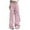Pink, variant on Wide Leg Cargo Pants for Women, Mid-Rise Stretch Denim with Side Pockets, Elastic Waist Drawstring Ankle-Length Baggy Streetwear Pants, Y2K Travel Fashion