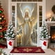 thumbnail image 5 of Bandera navideña para puerta | Decoración navideña de poliéster de 180 x 90 cm | Tema religioso: Salvador, María, los Tres Reyes Magos y el Ángel | Decoración para fotos de fiestas en interiores y, 5 of 6