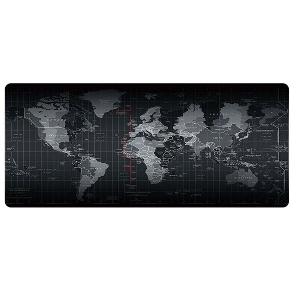 Extended Gaming Mouse Pad Wrist Wrest Non-Slip Base World Map 