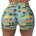 thumbnail image 2 of Goofa Hawaiian Style Printed Workout Shorts Women Seamless Scrunch Butt Lifting High Waisted Gym Booty Shorts Elastic Workout Shorts-Medium, 2 of 8