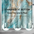 thumbnail image 2 of Wowhub Marble Shower Curtain Set Green Fabric Shower Curtain For Bathroom, 2 of 5