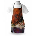 thumbnail image 3 of Nature Apron River with Rocks Autumn Forest Peaceful Artistic Paint of Scenic Woods Artwork, Unisex Kitchen Bib Apron with Adjustable Neck for Cooking Baking Gardening, Ginger Purple, by Ambesonne, 3 of 3