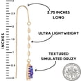 thumbnail image 4 of Iridescent Purple Druzy Threader Earrings for Women - Sparkly Simulated Druzy Stone Dangle Earrings, 4 of 10