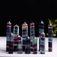 thumbnail image 4 of Natural Rainbow Fluorite Crystal Tower Healing Wand Crystal Tower 6 Faceted Single Point Crystal Prism Wand Natural Stones for Meditation Reiki Chakra Therapy Gift, 4 of 6