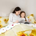 thumbnail image 4 of jejeloiu Letter Z Monogrammed Bedding Comforter Set 7-Piece,Rustic Flower Print King Bedding Sets,Retro Yellow Sunflower Bed Sheets For Child,Microfiber Room Decorative Reversible, 4 of 8
