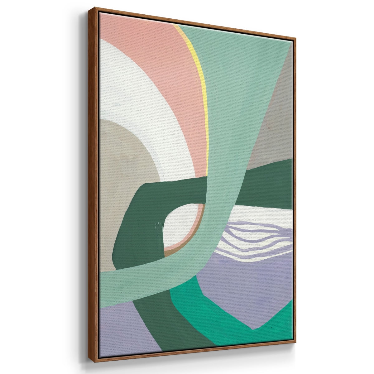 Merge Left Framed Premium Gallery Wrapped Canvas - Ready to Hang - 27 x 41 - Walnut Floating Frame