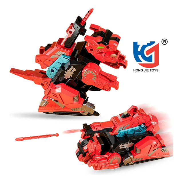 Carro Juguete Dinosaurio Regalos Para Ninos Transformer Tanque Tiranosaurio Rex Xtellar Rojo