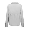 thumbnail image 4 of Savings Clearance 2025! asdoklhq Womens Plus Size Clearance $5 , Women's Loose Linen Button Solid Lapel Long Sleeves T-shirt Blouse Tops, 4 of 8