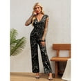 thumbnail image 7 of Elegant Metallic Long Sleeve V-Neck Bodycon Jumpsuit with Lace & Sequin Details – Formal Evening Party Pantsuit, 7 of 7