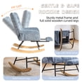 thumbnail image 3 of Hforesty Nursery Rocking Chair Chenille Upholstered Glider Rocker,with Airbag & Footrest for Living Room, Blue, 3 of 7