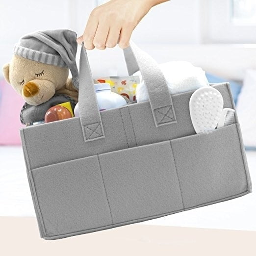 Sorbus Felt Baby Diaper Caddy with Handle, Storage for Diapers, Baby