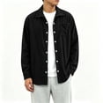 thumbnail image 3 of MXALUOB Men's Corduroy Jackets Button Front Textured Shirt Jacket with Chest Pocket Turn Down Collar Long Sleeve Casual Overshirt, 3 of 5