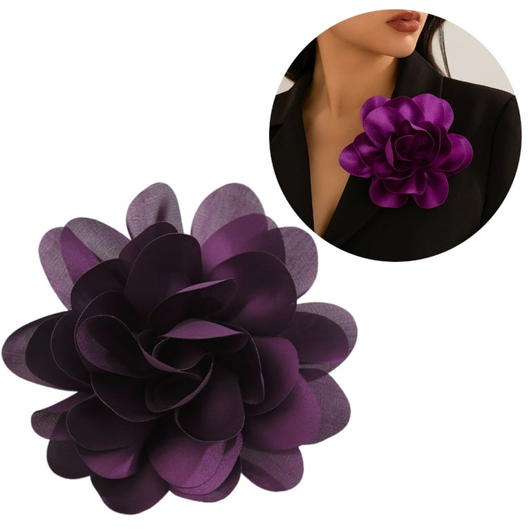 SIEYIO Elegant Fabric Flower Lapel Pin Jewelry Stylish