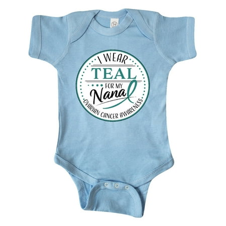 

Inktastic I Wear Teal for my Nana-Ovarian Cancer Awareness Gift Baby Boy or Baby Girl Bodysuit