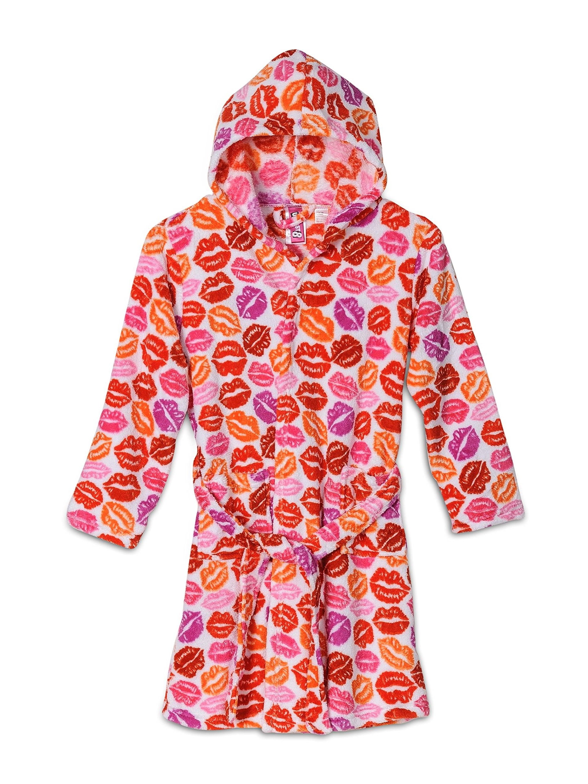 Bcc 8-10 Up Past 8 Girls Fuzzy Hooded Robe Size Large