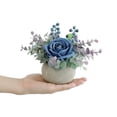 thumbnail image 2 of GlamourGarden Mini 6” Artificial Silk Blue Roses Home Bouquet, 2 of 7