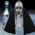 thumbnail image 2 of Horror Mask Costume Valak Halloween Scary Masks With Headscarf, 2 of 4