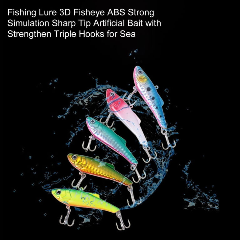 Windfall 1Pcs Fishing Lure, 3D Fisheye ABS Strong Simulation Sharp Tip Artificial  Bait with Strengthen Triple Hooks for Sea - Walmart.com