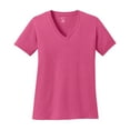 thumbnail image 4 of Port & Company Ladies Core Cotton V-Neck T-Shirt Sangria Large, 4 of 5