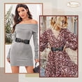 thumbnail image 2 of Women Wide Waist Belt Stretchy Elastic Vintage Belts for Dress Ladies Belt with Circle Buckle, 2 of 11