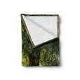 thumbnail image 2 of Tree Soft Flannel Fleece Throw Blanket, Tree Leafage in Landscape Foggy Scenery and Stream View Print, Cozy Plush for Indoor and Outdoor Use, 70" x 90", Brown Green Dust, by Ambesonne, 2 of 6