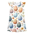 thumbnail image 4 of Toddler Dress Kids Easter Floral Bunny Print Sleeveless Knee Length Party Gown with Sash Bow for Church and Photoshoot Multicolour 3 years-4 years, 4 of 4