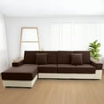 thumbnail image 2 of Sanmadrola Waterproof Couch Cushion Cover for Sectional Sofa,Slipcover Stain Resistant High Elasticity Wear-Resistant Striped Sofa Cover,Brown 2 Armrest cover for Furniture, Children, Pets, 2 of 7