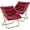 Red, variant on Magshion 27.5" Foldable Soft Faux Fur Saucer Chair Set of 2, Square Cozy Moon Chair with Metal Frame for Home Bedroom Living Room, 300lbs Weight Capacity, Pink