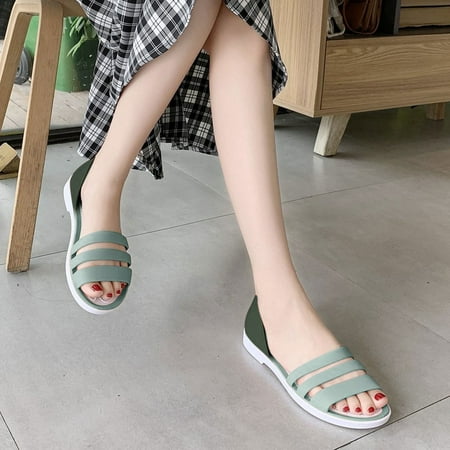 

Cathalem Lime Sandals Women Women S Sandals Summer Single Shoe Beach Flat Sandals Memory Foam Wedge Sandals for Women Size 11 J 38