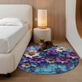 thumbnail image 2 of Round Rugs 4Ft, Purple Flowers Round Area Rug Washable Indoor Throw Carpet, Spring Vintage Walls Pastoral Country Soft Non Slip Circle Rug for Kitchen Nursery Room Home Decor Aesthetic, 2 of 8