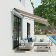 thumbnail image 2 of YYAo Patio Awnings Sun Shade Shelter, Patio Awnings, 10' x 8' Retractable Awning, Patio Awnings, Sunshade Shelter w/ Manual Crank Handle, Red & Beige, 2 of 11