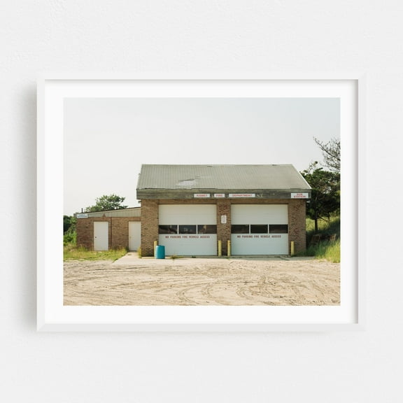 Kismet Fire Department - Fire Island New York Photography White Framed Wall Art Print 16 x 20 inches