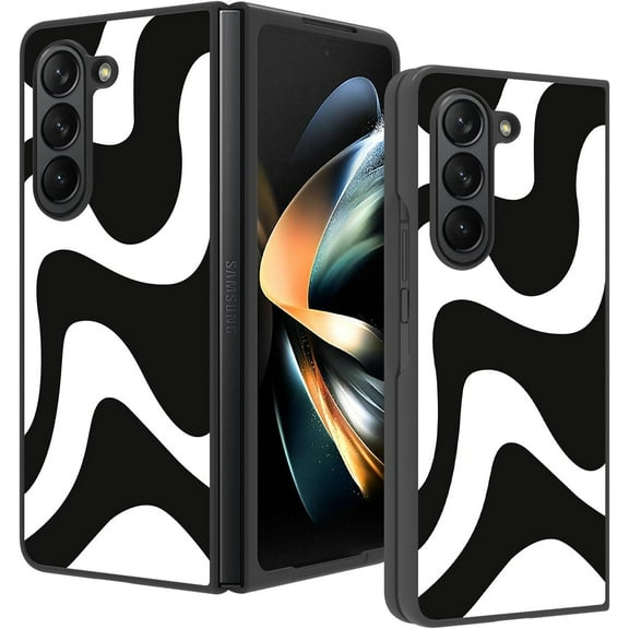 for Samsung Galaxy Z Fold 5 Case Tire Anti-Skid Edge Cute Pattern Wave Slim Anti-Scratch Shockproof Camera Protection Z Fold 5 Phone Case for Girls Women Cover