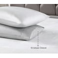 thumbnail image 6 of Satin Pillowcases Standard Set of 2 - Silver Grey Silk Pillow Cases for Hair and Skin 20x26 inches, Satin Pillow Covers 2 Pack with Envelope Closure, 6 of 7