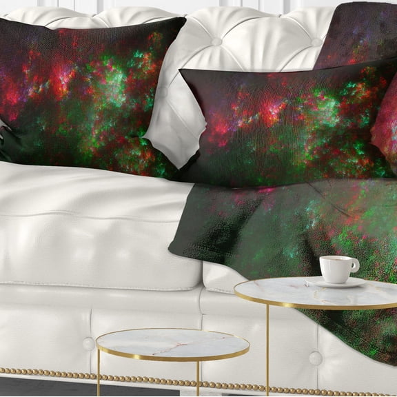 Designart Multi Color Starry Fractal Sky - Abstract Throw Pillow - 12x20