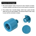 thumbnail image 4 of Uxcell Mic Stand Adapter 1/4 Male to 3/8 Female Camera Screw Thread Adapter for Microphone Tripod Stand Blue 4 Pack, 4 of 6