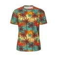 thumbnail image 5 of Wukai Colorful Hawaii Palms Print Men's Short-Sleeved Mesh T-Shirt,Quick-Dry Short Sleeve Workout T-Shirt-6X-Large, 5 of 8