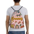thumbnail image 2 of Kdxio Retro 70s Hippie Print Drawstring Backpack Bag,Waterproof Draw String Back Sack, Gym Drawstring Bags Swim Bag For Unisex, 2 of 9