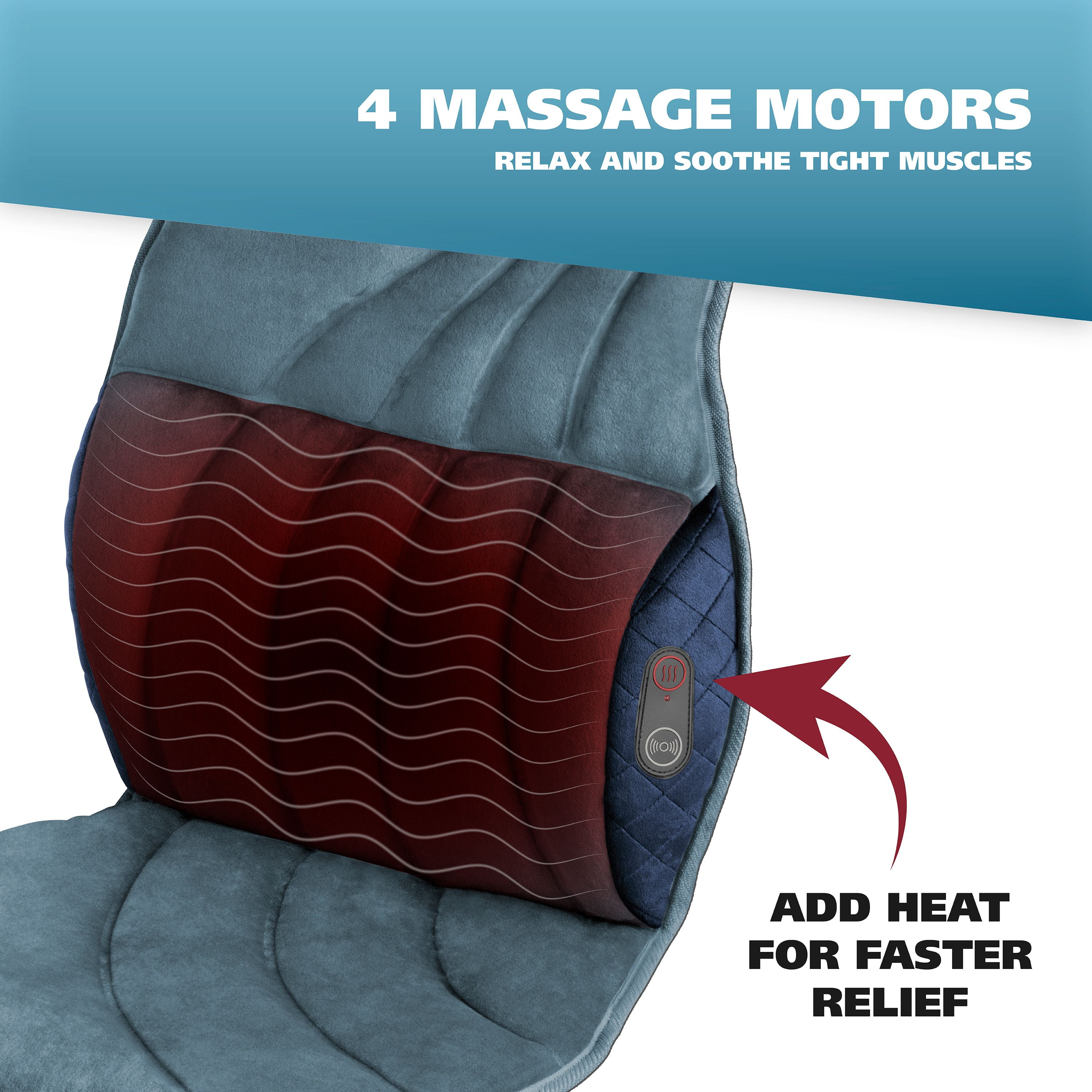 Walbest 12V Car Electric Massage Cushion Lumbar Massage, Car Seat