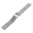 thumbnail image 3 of 20mm Shark Mesh Stainless Steel Watch Band Strap Folding Clasp Watchband (Short Pattern Silver), 3 of 6