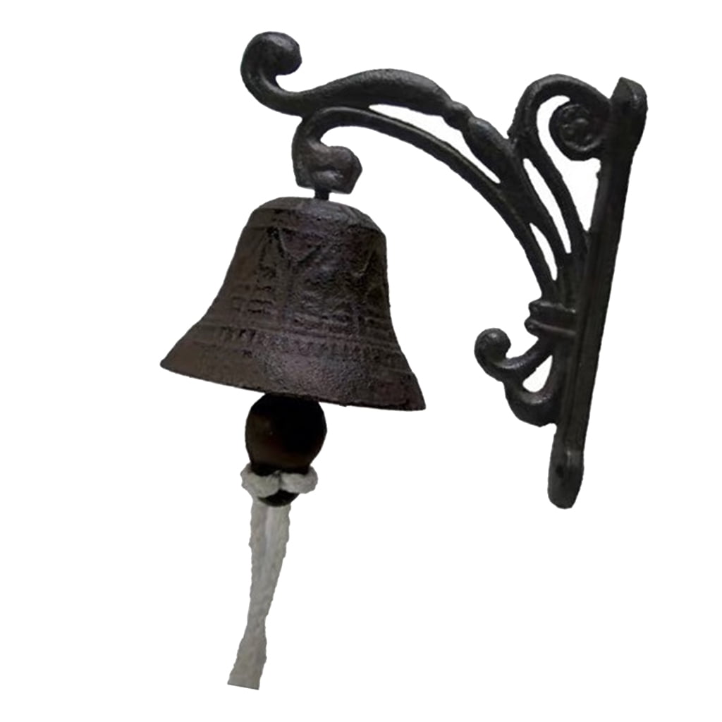 Cast Iron Wall Bell Garden Bell Gocke Door Knocker Vintage Cast Iron Bells Dinner Bells Rattle Decorations - 3, as described 3