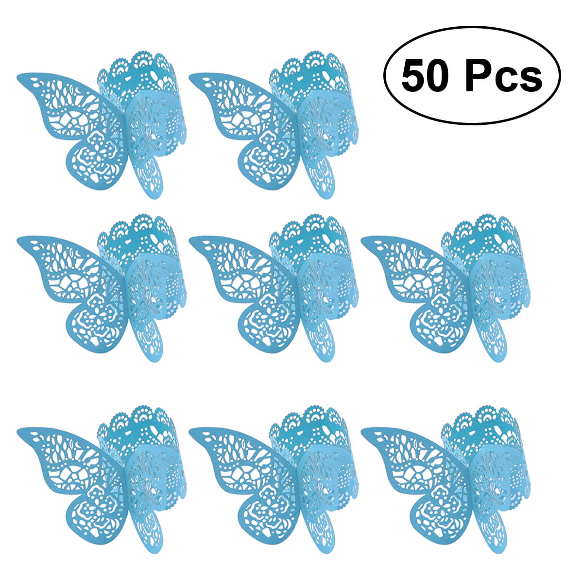 NUOLUX 50pcs Butterfly White Place Card Table Card for Wedding or Party Seat Card