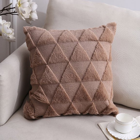 Home Double-sided Plush Sofa Pillow New Office Pillowcase Solid Color Car Cushion Cover