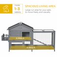 thumbnail image 3 of 65" Dark Grey Wooden Rabbit Hutch & Pet Playpen – Spacious Indoor Home for 1-3 Rabbits with Storage & Easy Cleaning Trays, 3 of 7
