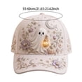 thumbnail image 5 of 3D Halloween Embroidered Baseball Cap for Women, Adjustable Cotton Hat with Witch, Ghost, Pumpkin & Bat Design, 5 of 6
