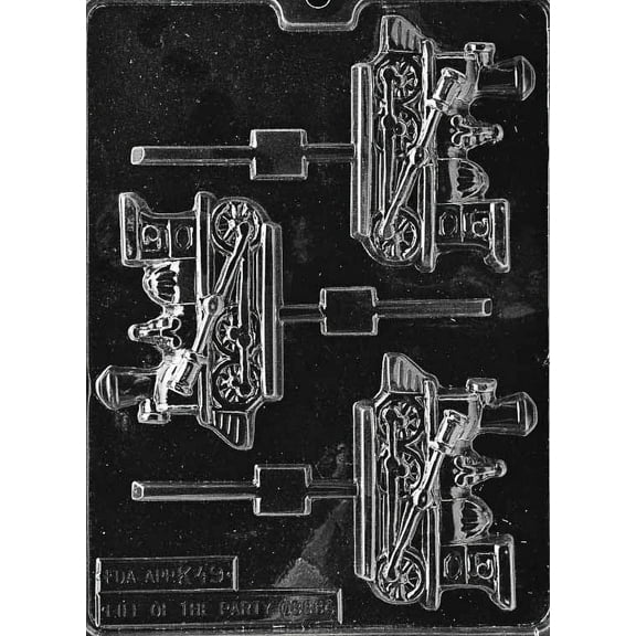 Grandmama's Goodies K049 Train Lollipop Chocolate Candy Soap Mold with Exclusive Molding Instructions
