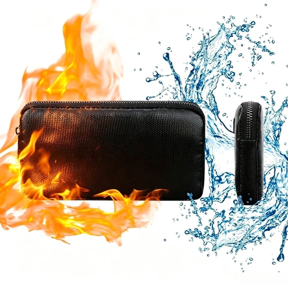 Fireproof Money Bag, 8.2"x4.7" Fire Safe for Home Documents, Money Holder with Zipper, Waterproof Storage Pouch for Cash, Passport, File, Deposit